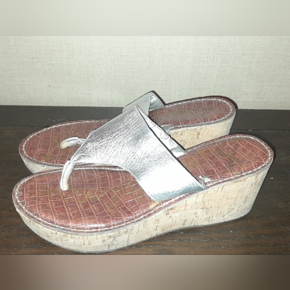 Sam Edelman Silver Wedge Sandals